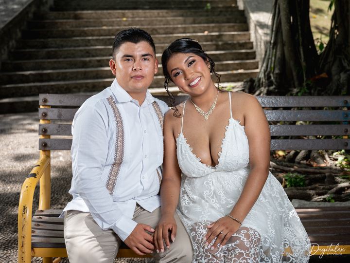 Retrato de pareja en una sesión de boda.